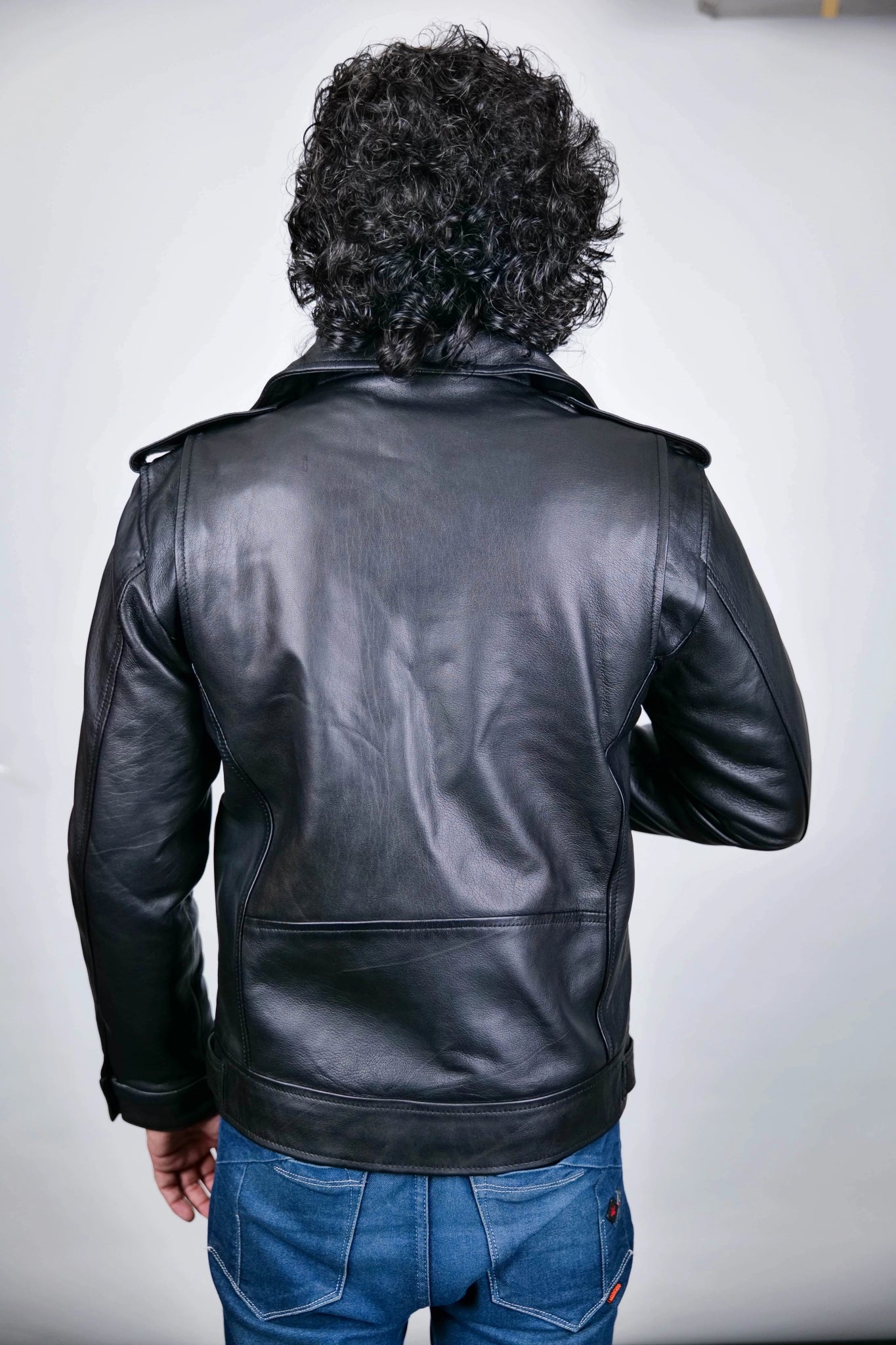 Men's Classic Black Leather Motorcycle Jacket