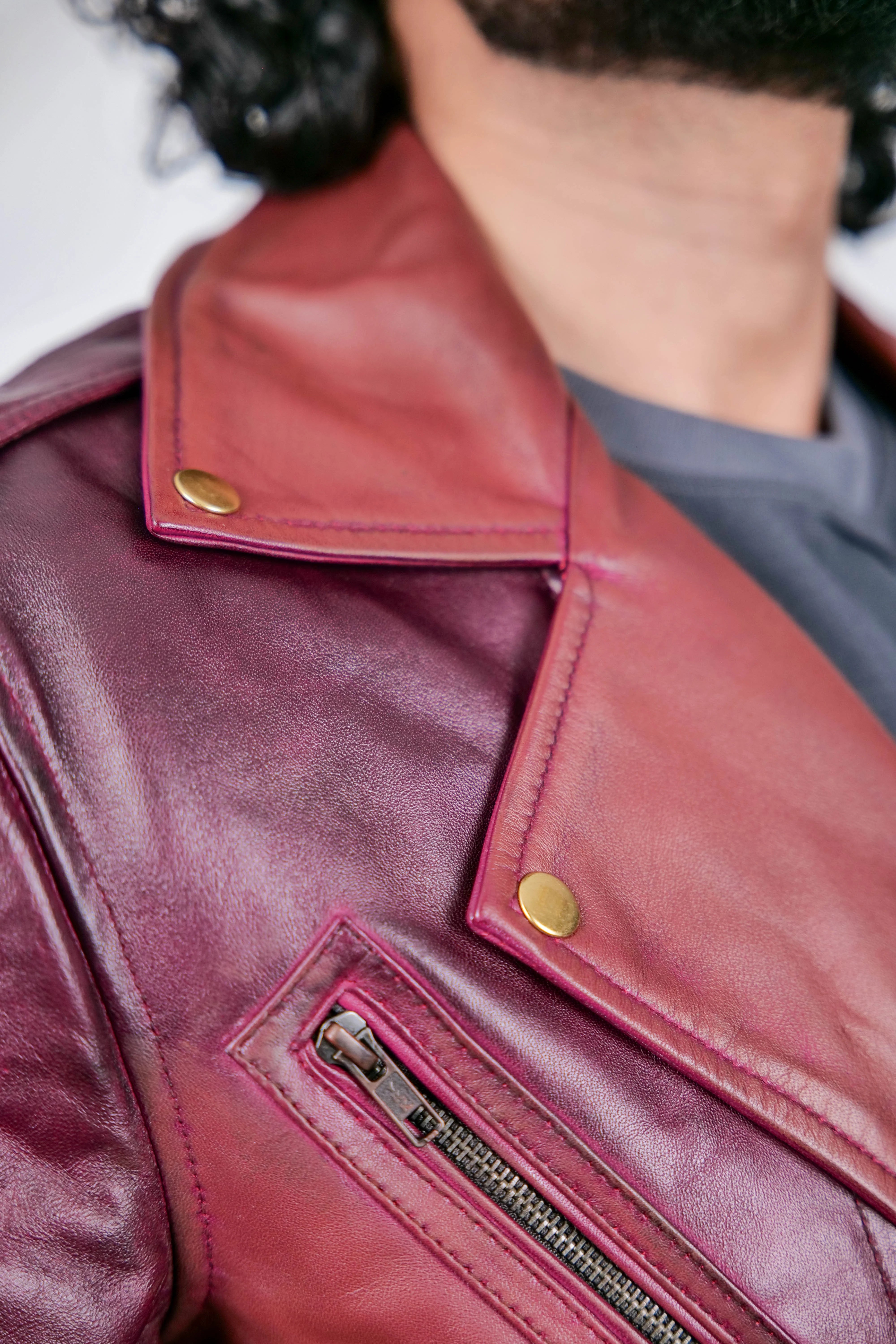 Men's Maroon Leather Biker Jacket – Bold & Stylish